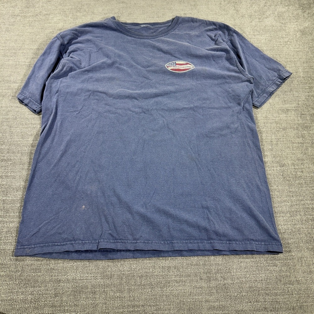 Old Guys Rule T-Shirt Mens XL Blue Good Born In The USA American Flag Graphic